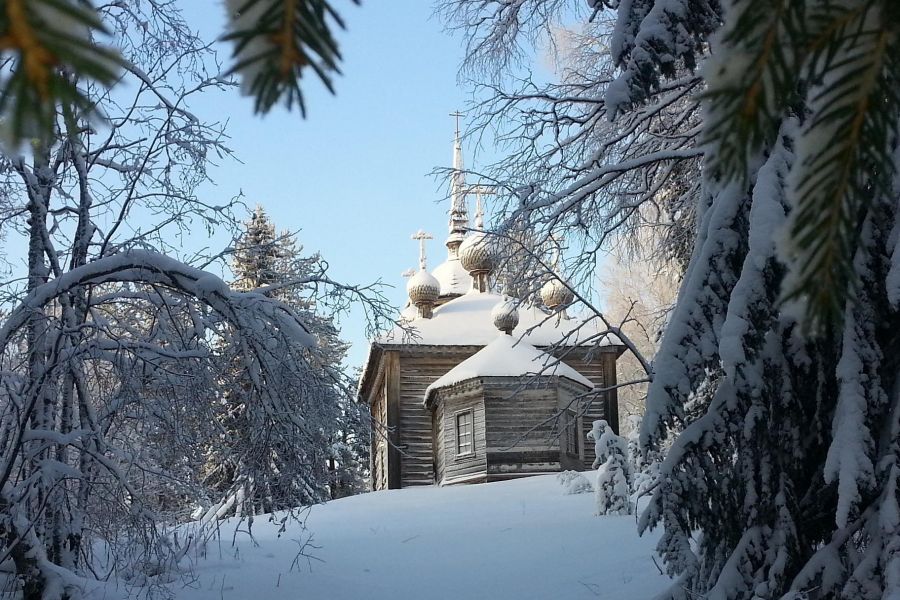 По заснеженному Лекшмозерью