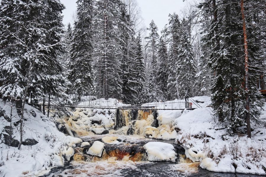 Новогодняя Карелия за 1 день: Рускеала, хаски, водопады